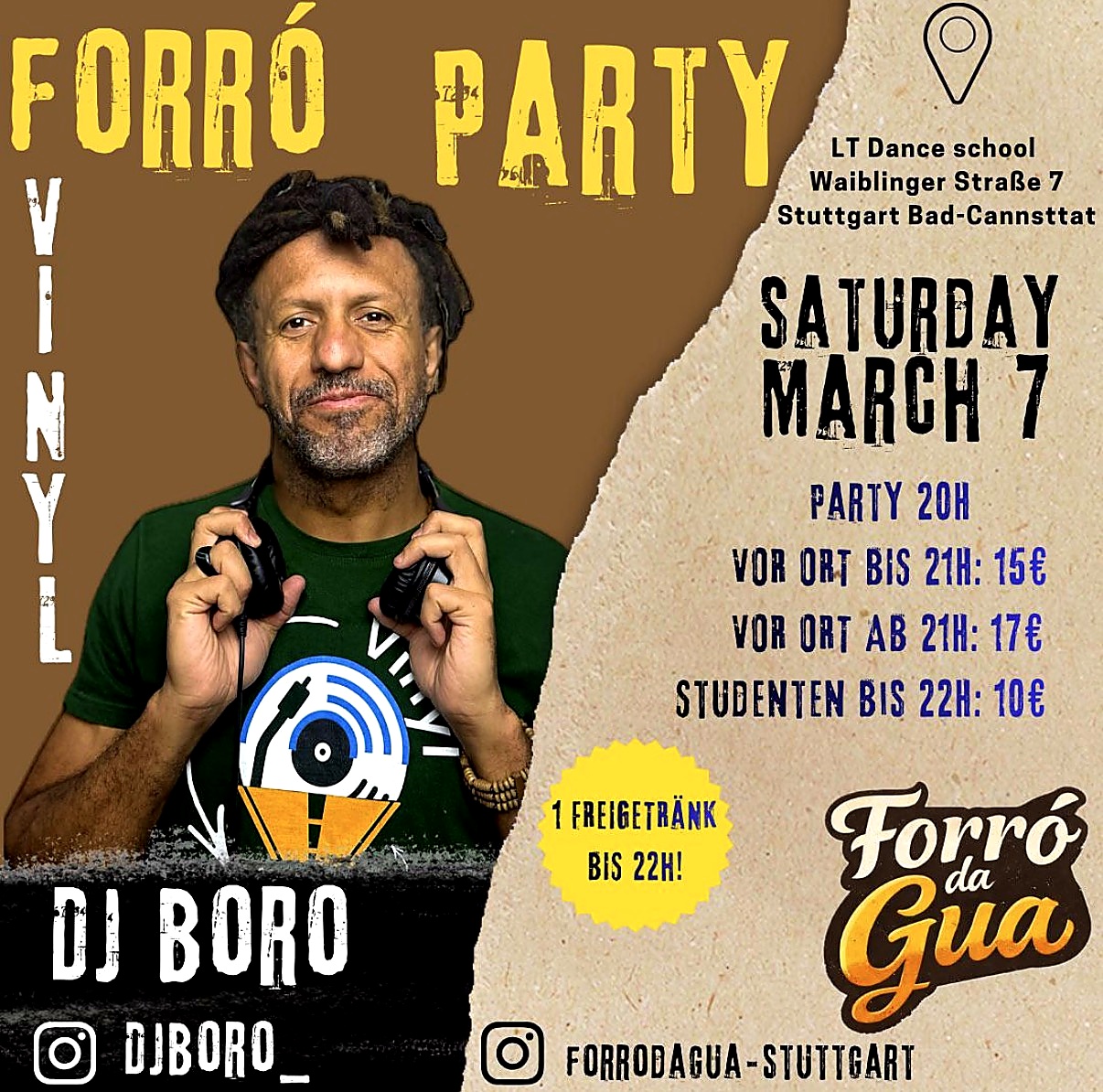 Flyer Forró Party 7. März mit DJ Boro