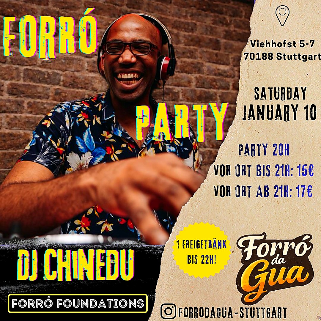 Flyer Forró Party 10. Januar mit DJ Chinedu