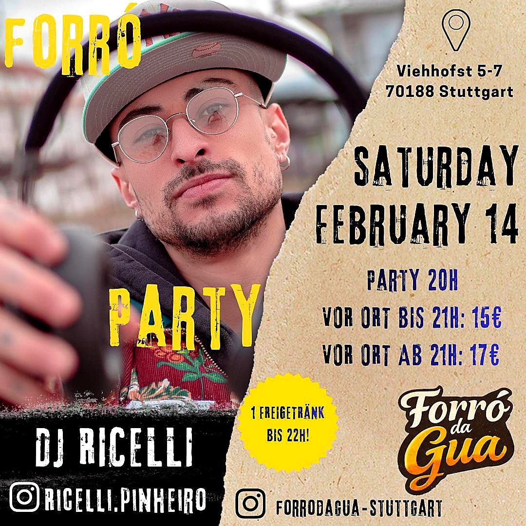 Flyer Forró Party 14. Februar mit DJ Ricelli