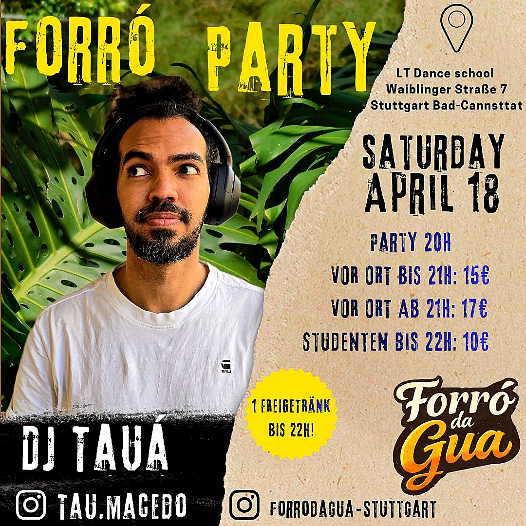 Flyer Forró Party 18. April mit DJ Tauá